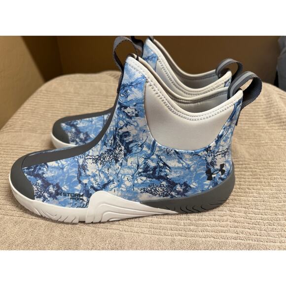 NEW Under Armour Shoreman Deck Shoes Boots Storm Fishing Mens blue camo Size 11 main image 4